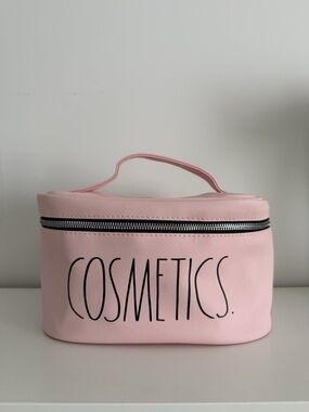 Rae Dunn Pink 'COSMETICS' Travel Makeup Bag